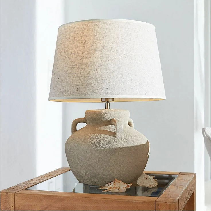 Mirabeau Tischleuchte Tischlampe Parya creme – Bild 2
