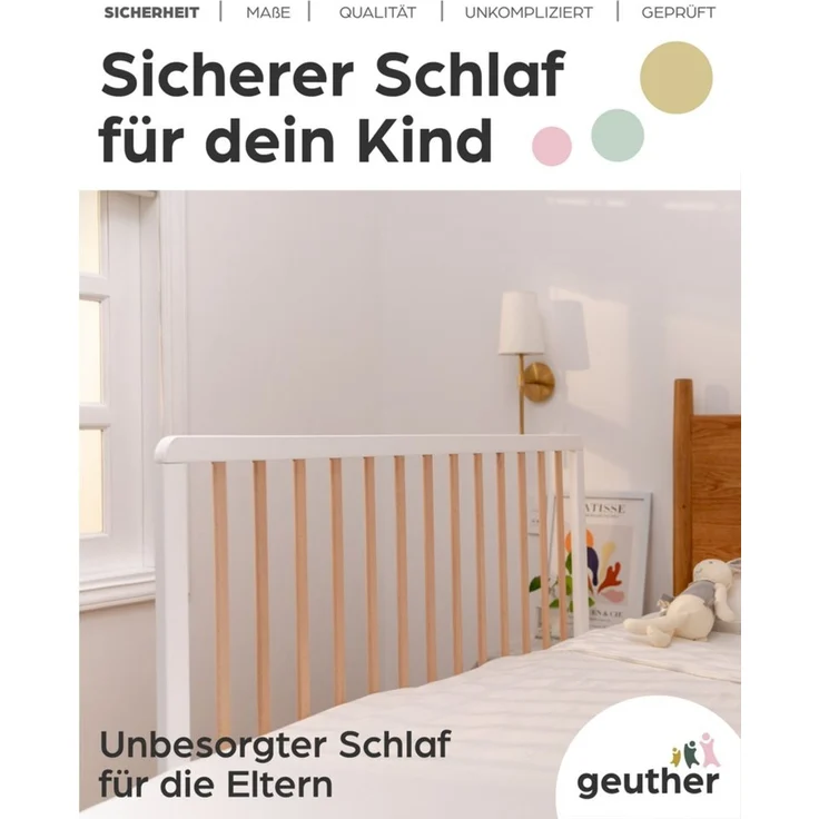 Geuther Bettschutzgitter Bettschutzgitter „Lissi“ – 60 cm hoch, 110 cm lang, auch für Boxspringbetten geeignet – Bild 2