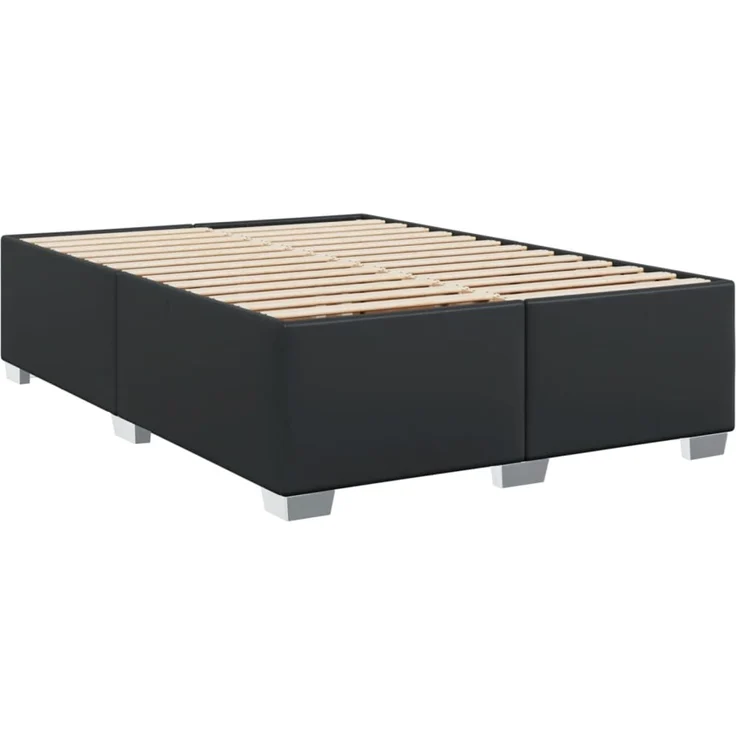 vidaXL Boxspringbett mit Matratze Schwarz 140x200 cm Kunstleder 3288424 – Bild 8
