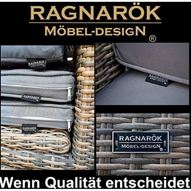 Ragnarök Möbel-Design Garten-Essgruppe Heimdall Esstisch Set 6+4, (Set, Polyrattan, Alu), Würfelsystem – Bild 6