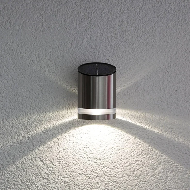 Lindby Außen-Wandleuchte Salma, LED, Edelstahl Alu universalweiß IP44, 1 x 0,5 W LED, universalweiß – Bild 4