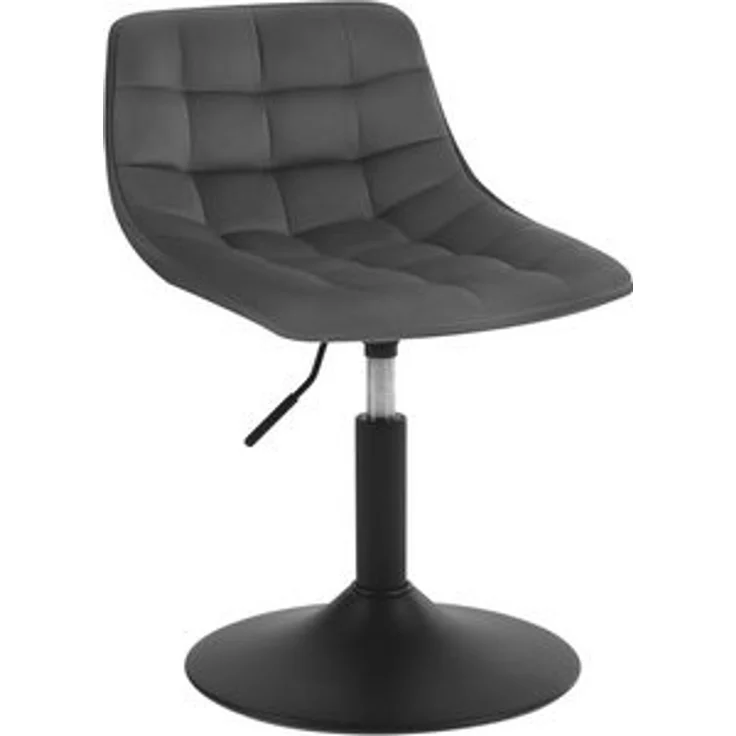 Woltu Drehhocker (1 St), Schminkhocker 360° Schwenken Samt Sitz 38-49.5cm Hoch dunkelgrau – Bild 6