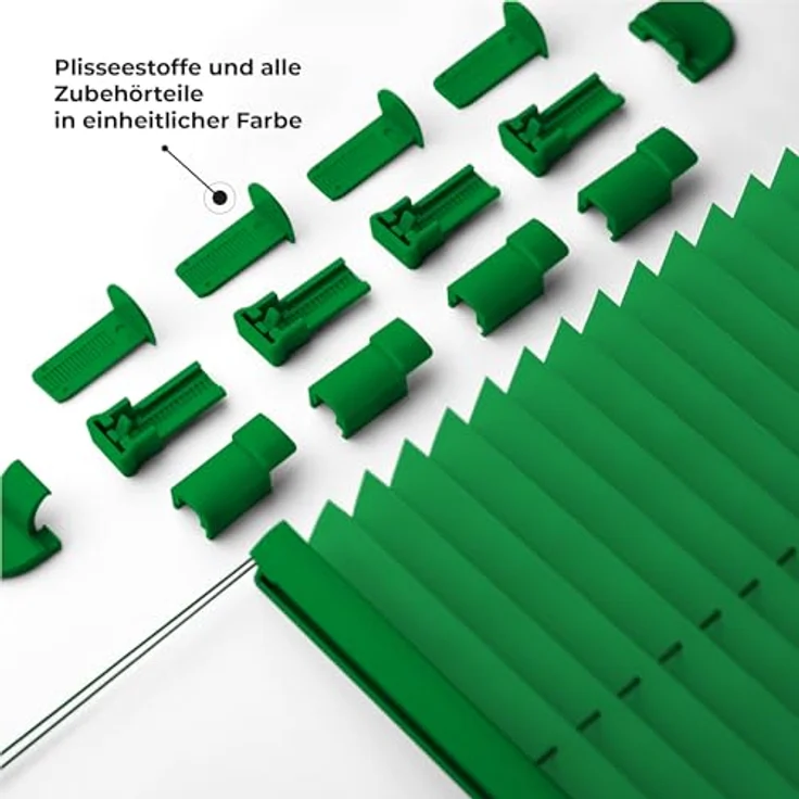 Sonello Plissee Klemmfix ohne Bohren 75x140 cm Grün Faltrollo Plisseerollo Jalousie für Tür & Fenster Blickdicht Sichtschutz Sonnenschutz Fertifplissee Rollo – Bild 3