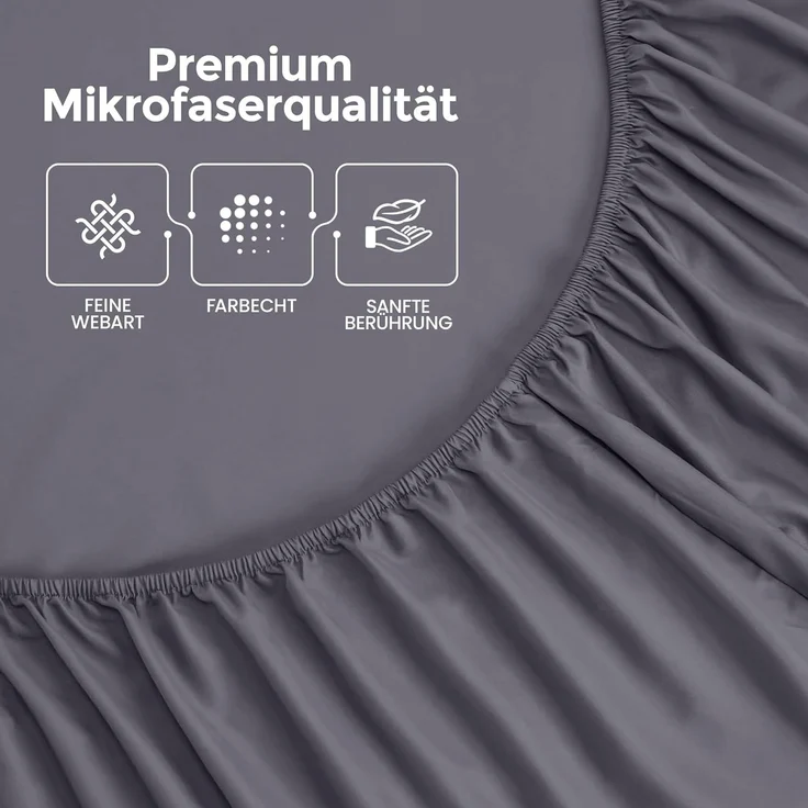 Utopia Bedding - Spannbettlaken 140x200 cm Bis 30 cm - Grau - Gebürstete Mikrofaser Spannbetttuch - Oeko Tex Standard 100 – Bild 6