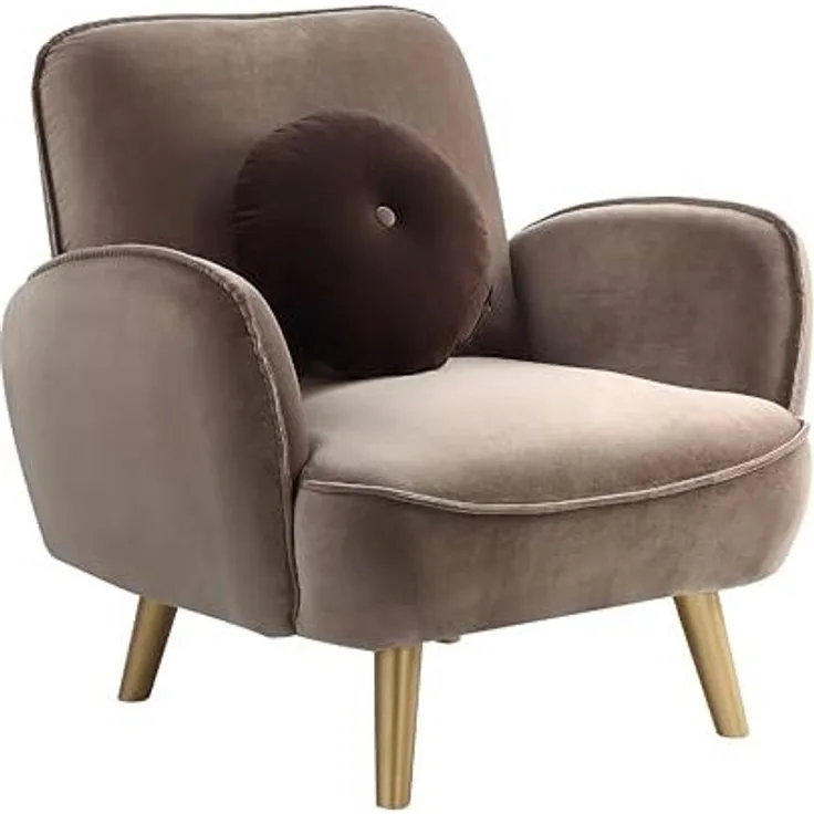 ATLANTIC home collection Sessel Ben, mit Welleunterfederung, inkl. Dekokissen und goldene Massivholzfüße