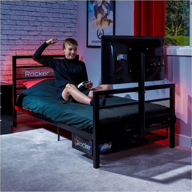 X Rocker Basecamp Metall Gaming-Bett mit TV-Halterung für Kinder & Jugendliche - schwarz – Bild 2