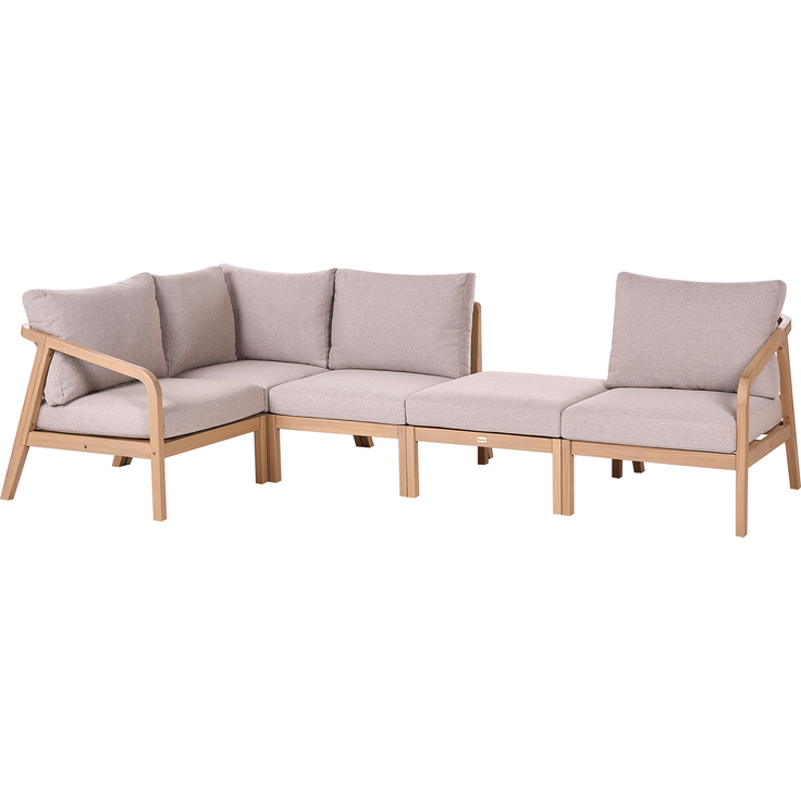 Garten Ecksofa mit Tisch 5-Sitzer RIVELLO modular Akazienholz Hellbraun – Bild 4