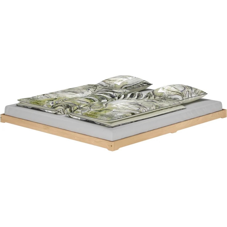 Niederflurbett Bodenbett niedriges Doppelbett 180x200 Buche Massivholz V-60.66-18ohne Zubehör – Bild 1