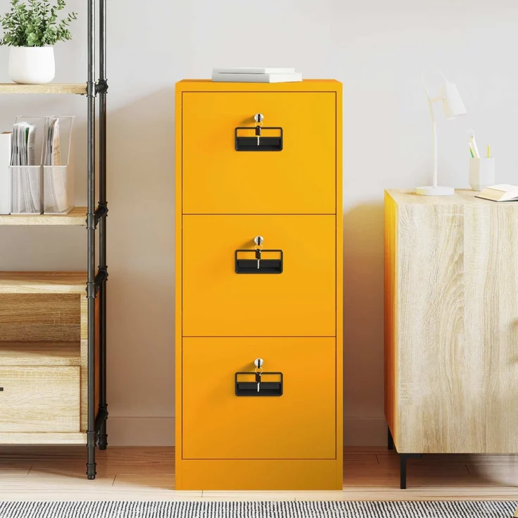 vidaXL Aktenschrank Senfgelb 44 x 50 x 106,5 cm Kaltgewalzter Stahl 891601 – Bild 4