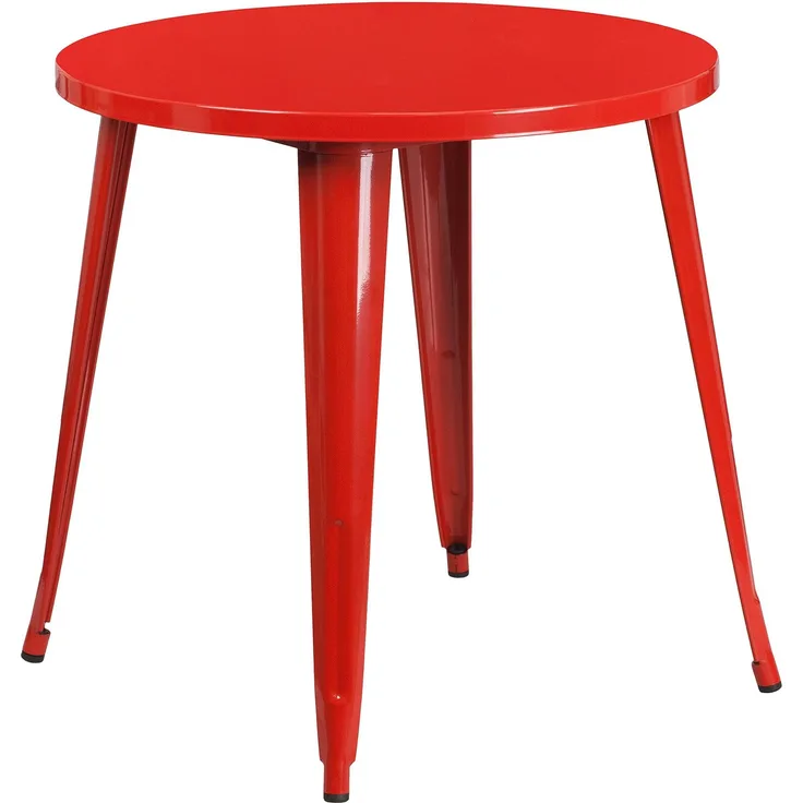 Flash Furniture Jeffrey Tisch für Innen- und Außenbereich, 76,2 cm, rund, Rot