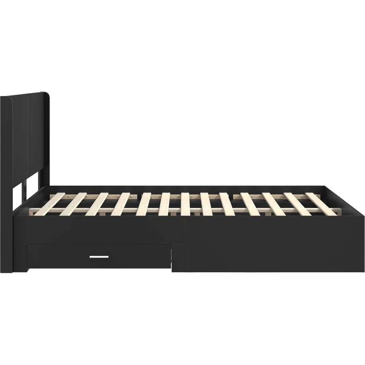 vidaXL Bettgestell mit Stauraum und Kopfteil Schwarz 135 x 190 cm 3414118 – Bild 7