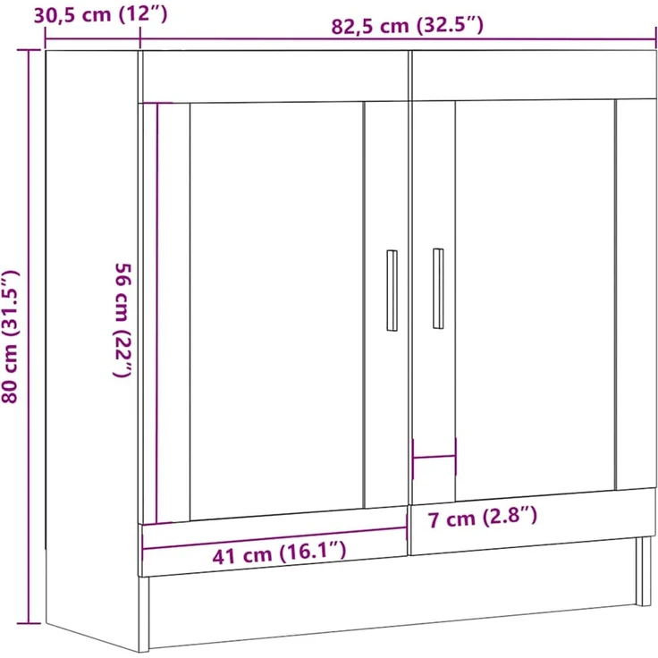 vidaXL Bücherschrank Artisan-Eiche 82,5x30,5x80 cm Holzwerkstoff 856155 – Bild 11