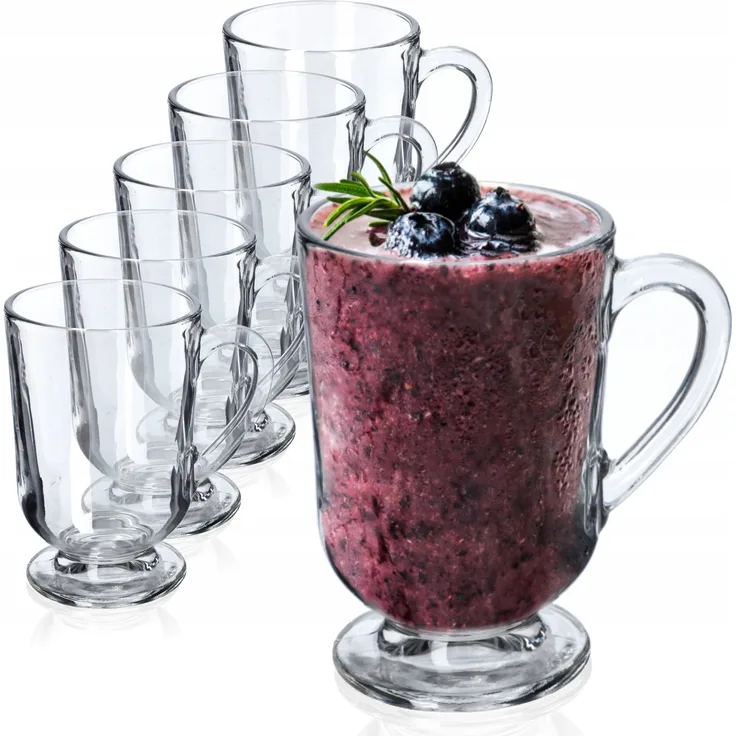KADAX 6x Kaffee-Latte-Teegläser 300 ml Glasset mit Griff