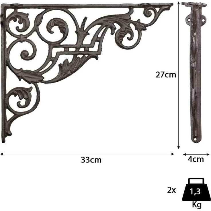 Moritz Wandregalhalter 2er Set Regalwinkel 27x33 cm Regalträger, Regalträger Regalwinkel Regalhalterung Wandregal Regal Kommode – Bild 2