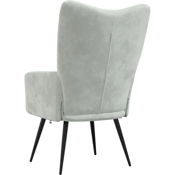 vidaXL Relaxsessel Hellgrau Samt [328073] – Bild 5