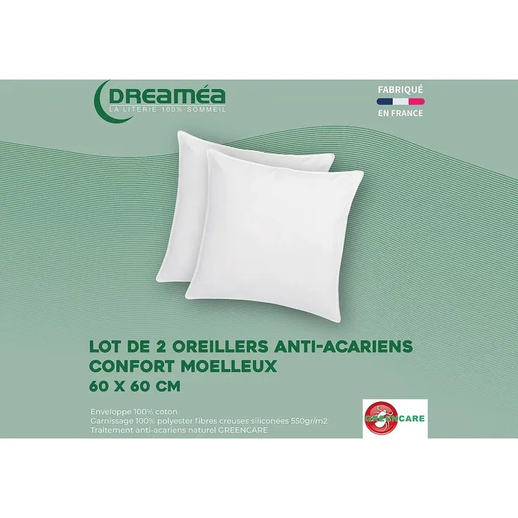 DREAMEA - AZYLIA Kopfkissen Stoff Weiß - B 60 cm x H 15 cm x L 60 cm – Bild 3