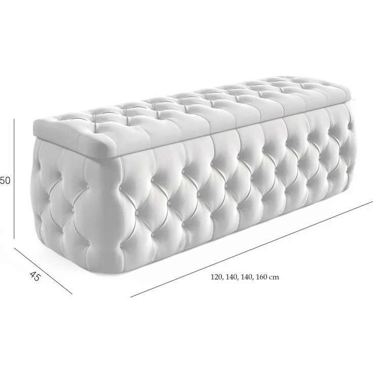 Polsterhocker mit Stauraum ERNESTO 140x50x45 cm Elisa Velvet Dunkelgrün – Bild 3
