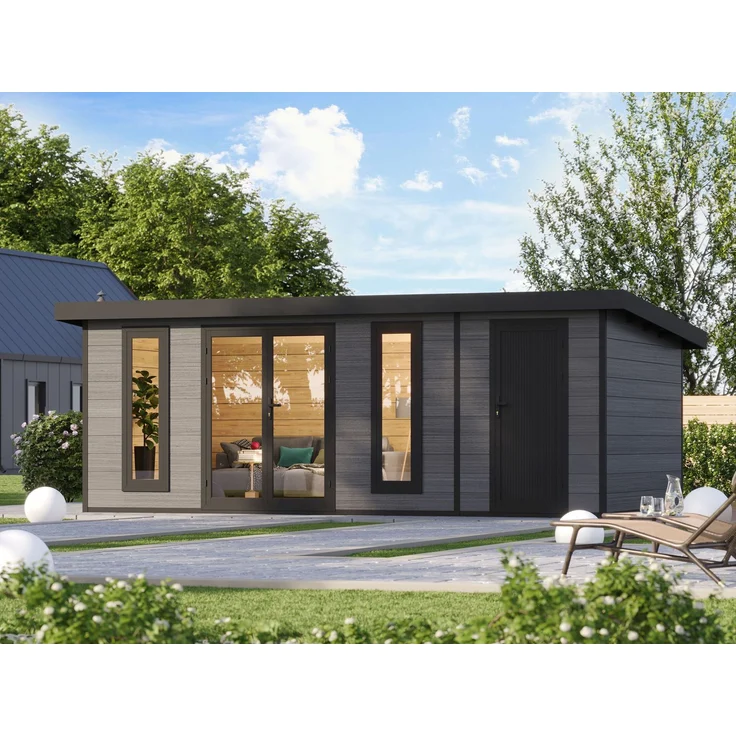 Fjordholz 'Panorama' WPC Gartenhaus, 2-Raum, 18,24 m² – Bild 1