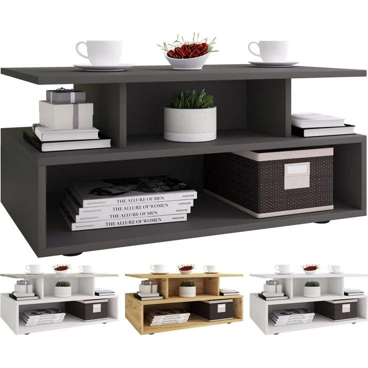 VCM Beistelltisch & Couchtisch Esila 919397 Anthrazit H. 40 x B. 80 x T. 50 cm – Bild 5