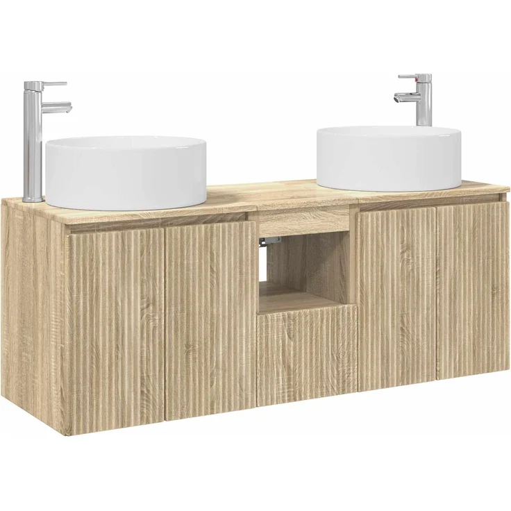 vidaXL Badezimmerschrank-Set 3 stk. Sonoma-Eiche 129 x 44,5 x 80 cm 3405739 – Bild 2