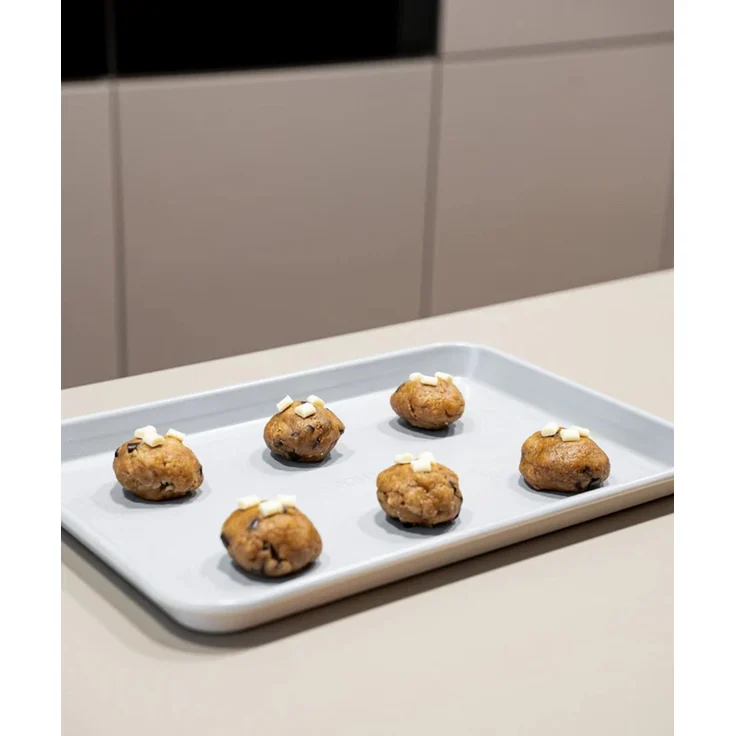 Backblech mit Auskühlgitter in Beige mit Keramik-Antihaftbeschichtung - 39,5 x 26,5 x 2,5 cm – Bild 7