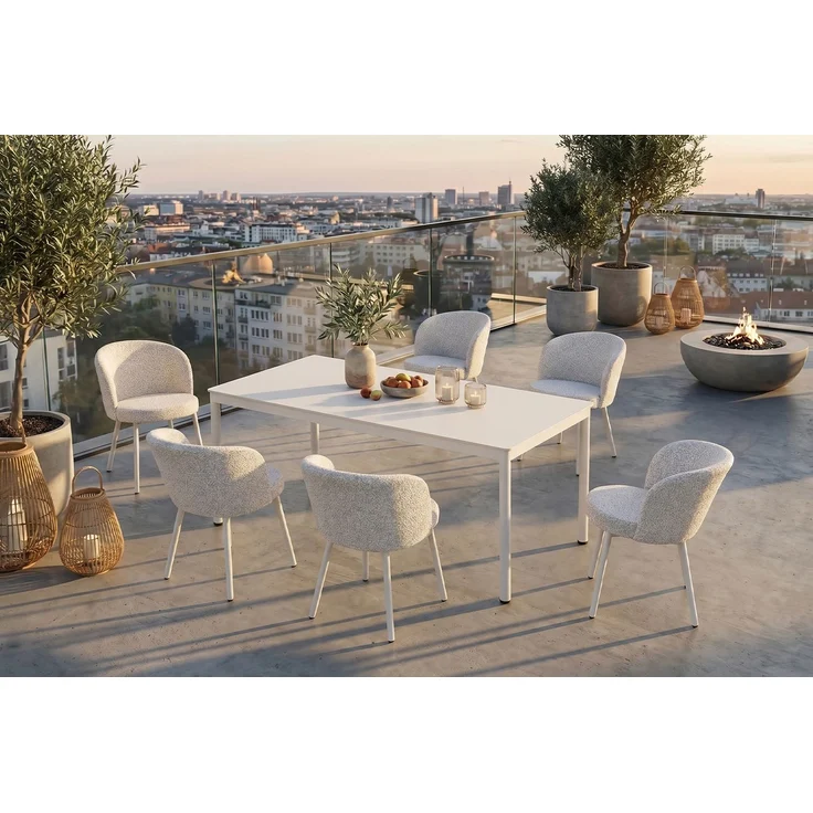 KAWOLA Gartenmöbel Set INDUS 7-tlg. Aluminium cremefarben x x cm – Bild 2
