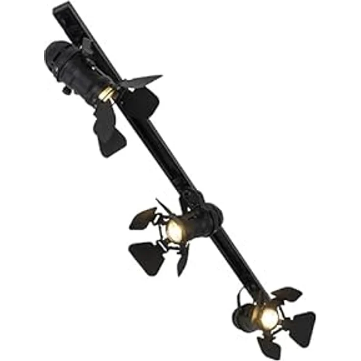 QAZQA Modern Schienensystem Komplettset, 3-flammiger Deckenspot in Schwarz, GU10 dimmbar, für Innenbeleuchtung – Bild 5