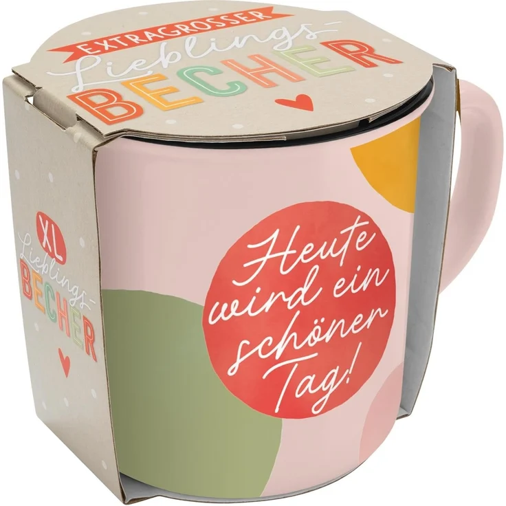 GRUSS & CO XL-Becher Motiv "Heute" | Lieblingsbecher aus Porzellan, Tasse mit Spruch, 55 cl, mit Geschenkbanderole | Geschenk zum Geburtstag | 74180 – Bild 5