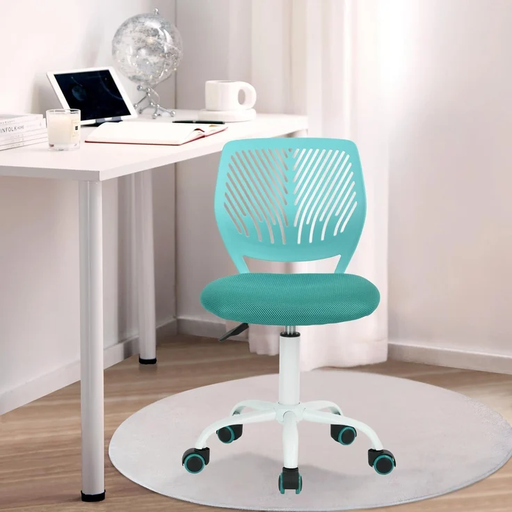 FurnitureR Kinder Schreibtischstuhl, Verstellbarer Höhendrehstuhl mit kleinem Loch Rückenlehne Design, passend für Kinderzimmer oder Arbeitszimmer