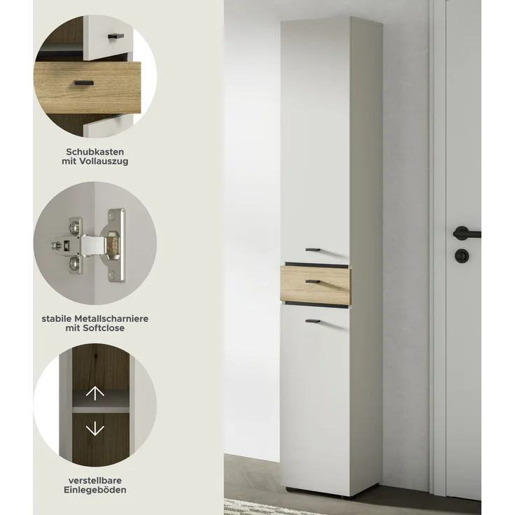 Aqua Hochschrank in Kaschmir Melamin – Bild 7