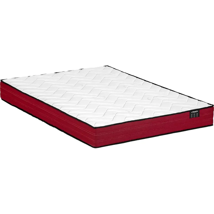 Vente-unique - JUBIA Set aus Matratze und Bettgestell StoffHolz, Platte Weiß - B 160 cm x H 20 cm30 cm x L 200 cm – Bild 4