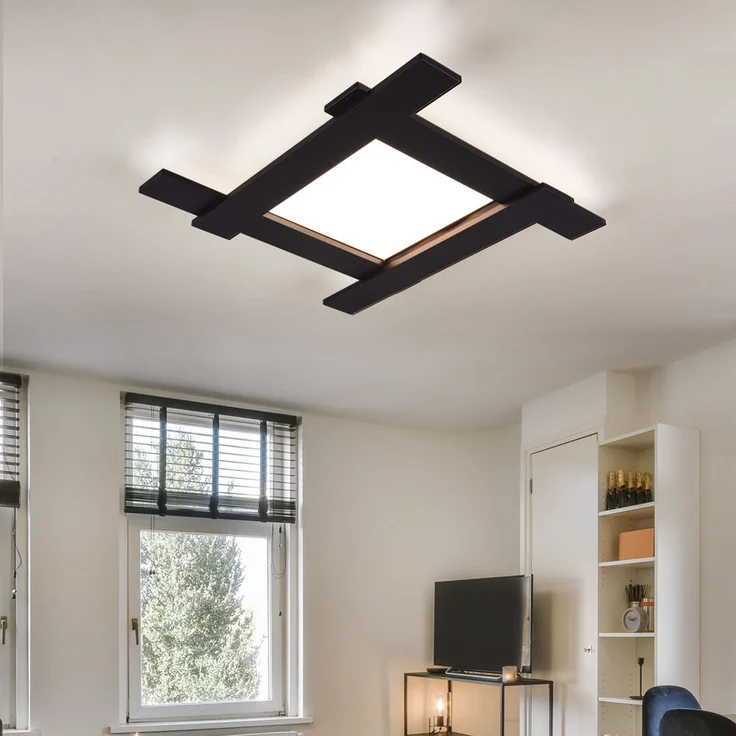 LED Deckenleuchte, Backlight, schwarz, L 59 cm – Bild 2