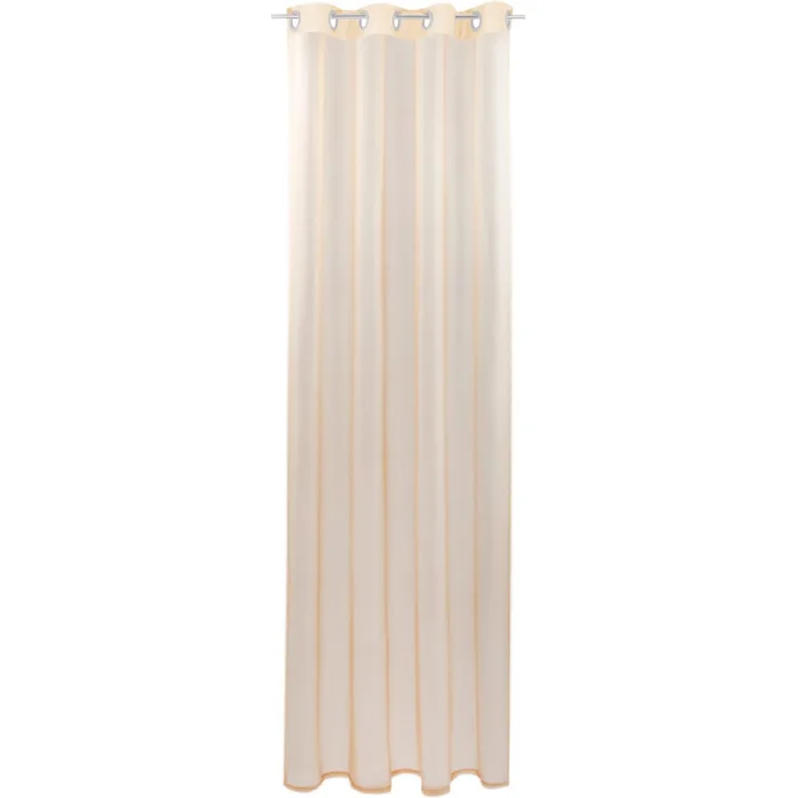Gardine mit Ösen, Transparent Voile 140 x 145cm ( Breite x Länge ) in beige - nude, Ösenschal in vielen weiteren Farben und Größen