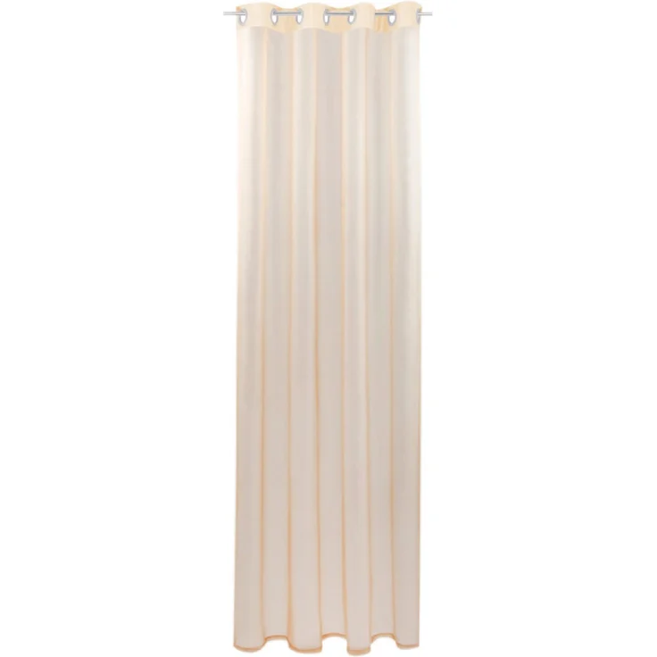 Gardine mit Ösen, Transparent Voile 140 x 145cm ( Breite x Länge ) in beige - nude, Ösenschal in vielen weiteren Farben und Größen – Bild 1