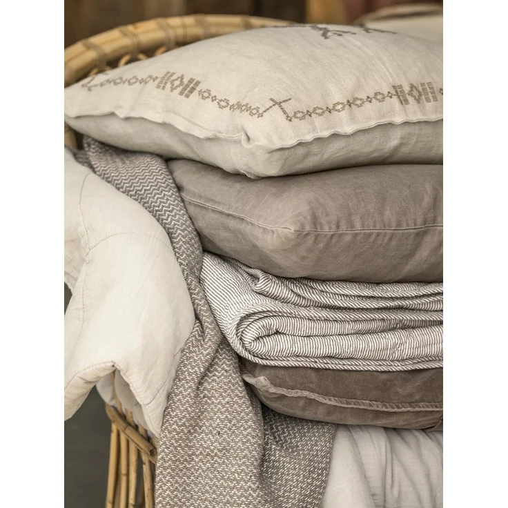Ib Laursen - Decke Quilt Tagesdecke Gestreift Grau Weiß 180x130cm 0788-45 – Bild 3