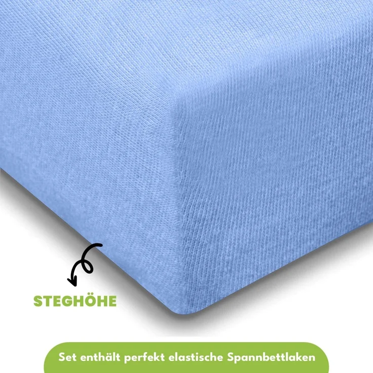 Jersey Spannbettlaken 140-160x200 100% Baumwolle weich bügelfrei komfort Royal – Bild 2