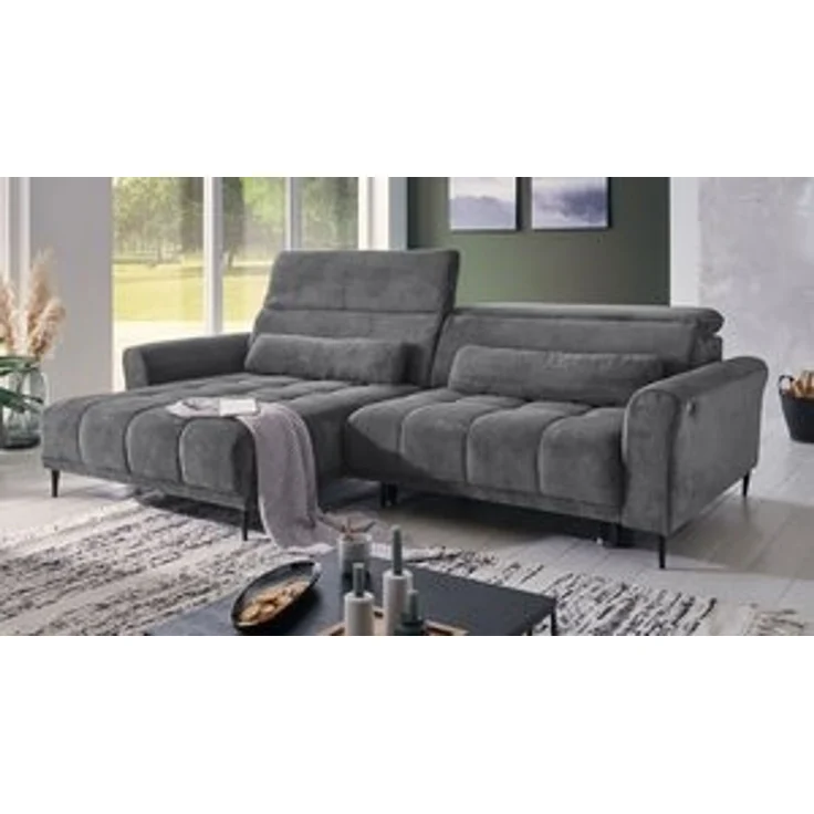 Massivart® Ecksofa LOGAN Cord grau, beige, grün, rost / 277 cm, Cordsofa / Sitztiefenverstellung / Kopfteilverstellung / Nosagfederung – Bild 6