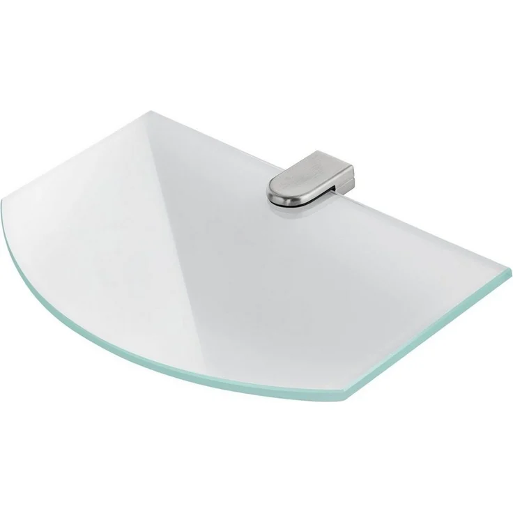 bonsport Badregal Glas Regal, Glasregal Milchglas halbrund 25.4 x 14 x 0.6 cm – Bild 5
