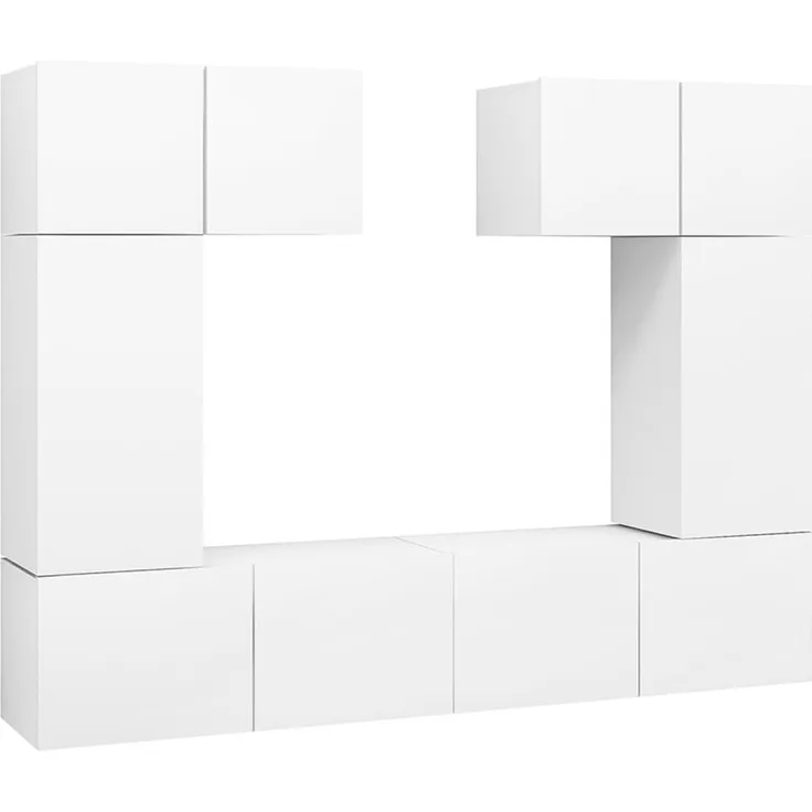 vidaXL 6-tlg. TV-Schrank-Set Weiß Spanplatte [3078698]