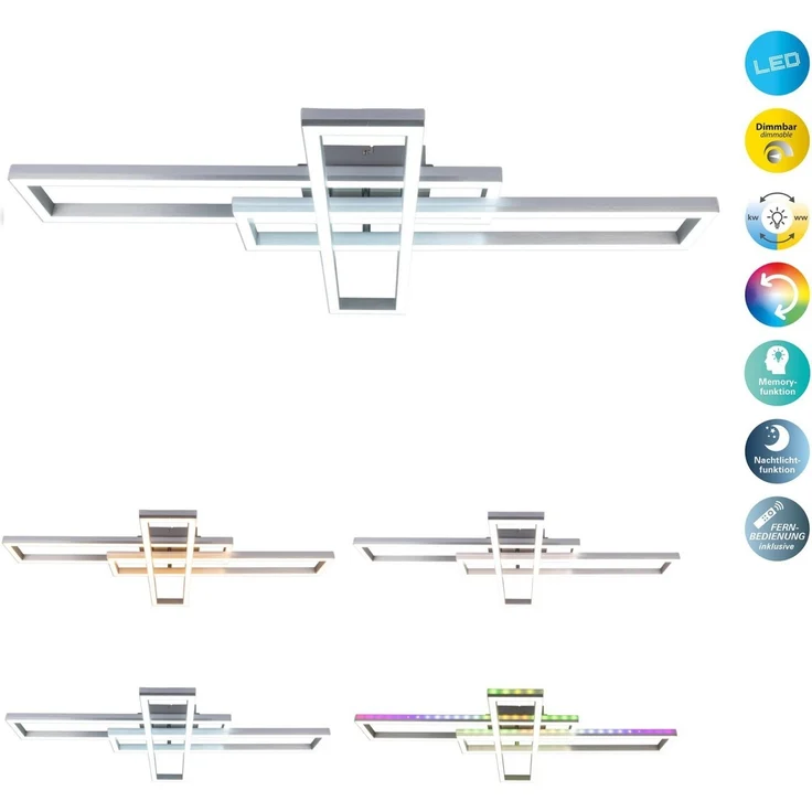 Deckenleuchte LED Wohnzimmer dimmbar Deckenlampe mit Fernbedienung RGB 1403060 – Bild 6