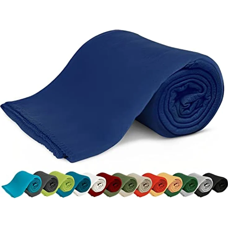 Wohndecke Polar-Fleece mit Antipilling, ca. 420g, 130x160 cm, KiGATEX, Ziersticheinfassung – Bild 2