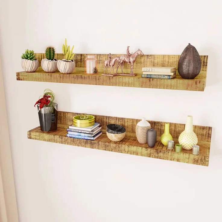 vidaXL Wandregale 2 Stk. Massivholz 241088