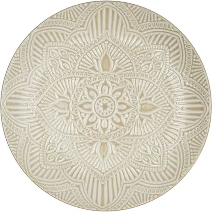 HOME DECO FACTORY, KA0455, Elegant beige Ceramic Plate, ideal for All Meals, Resistant and Easy to Maintain, Perfect for Serving Dishes and Desserts, D27 cm, Beige – Bild 1