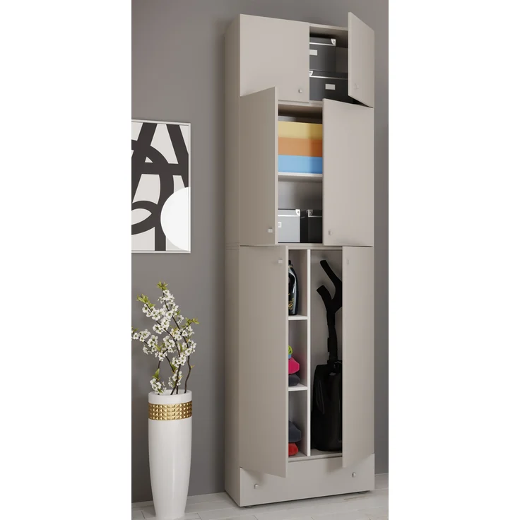 VCM Mehrzweckschränke Lona 917823 Grau H. 240 x B. 70 x T. 39 cm – Bild 2