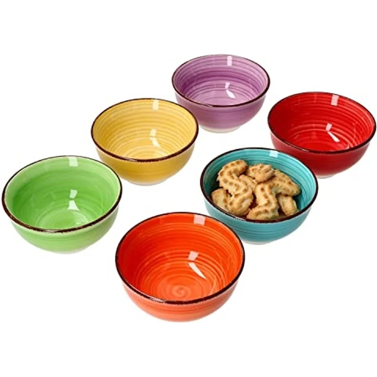 MamboCat Müslischale 6er Set Snack-/Dipschale Uni bunt 12cm - 24326734, Steingut – Bild 1