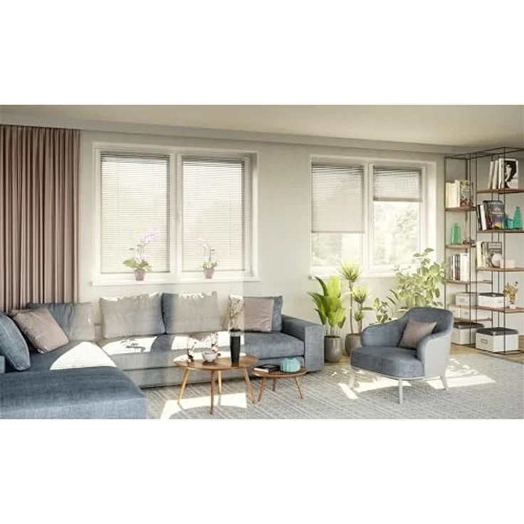 Sonello Jalousie Klemmfix ohne u. mit Bohren 30cm x 100cm Beige Aluminium Jalousette, Klemmfix, Inkl. Halterung für Decken- u. Wandmontage Alu Jalousie Fenster u. Tür, Blickdicht freihängend – Bild 2