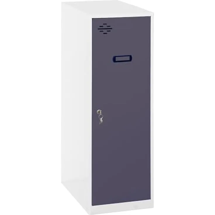 SimonRack Simonlocker Kommode, klein, 915 x 300 x 500 mm, Amario aus Metall, inkl. Schlüssel, Weiß/Anthrazit