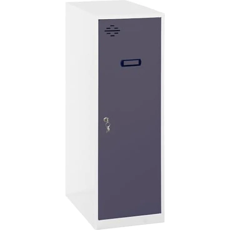 SimonRack Simonlocker Kommode, klein, 915 x 300 x 500 mm, Amario aus Metall, inkl. Schlüssel, Weiß/Anthrazit – Bild 1