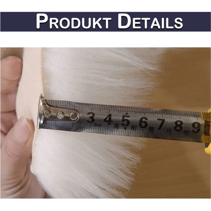 Jibenhome Hochflor-Teppich Herzförmiger Fellteppich,Kunstfell Schaffell,Hochflor Shaggy Teppiche, Khaki,40x50 cm, Höhe: 60 mm, Bodenteppich, Waschbarer – Bild 4