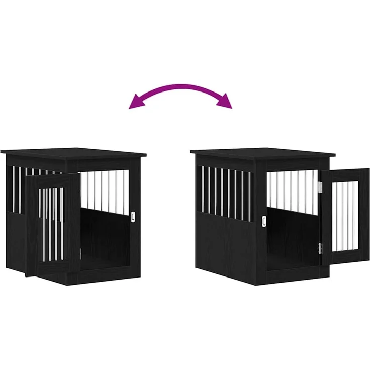 vidaXL Hundebox-Möbel Schwarze Eiche 45 x 62 x 59 cm Holzwerkstoff 862174 – Bild 9